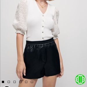 Elasticated lamb skin leather shorts, brand new